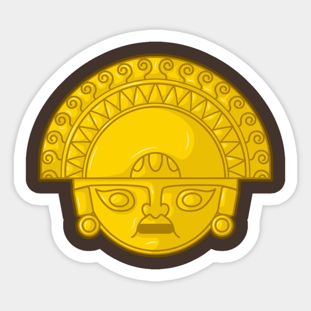 Ancient colombian indigenous sun god golden representation Sticker by Drumsartco